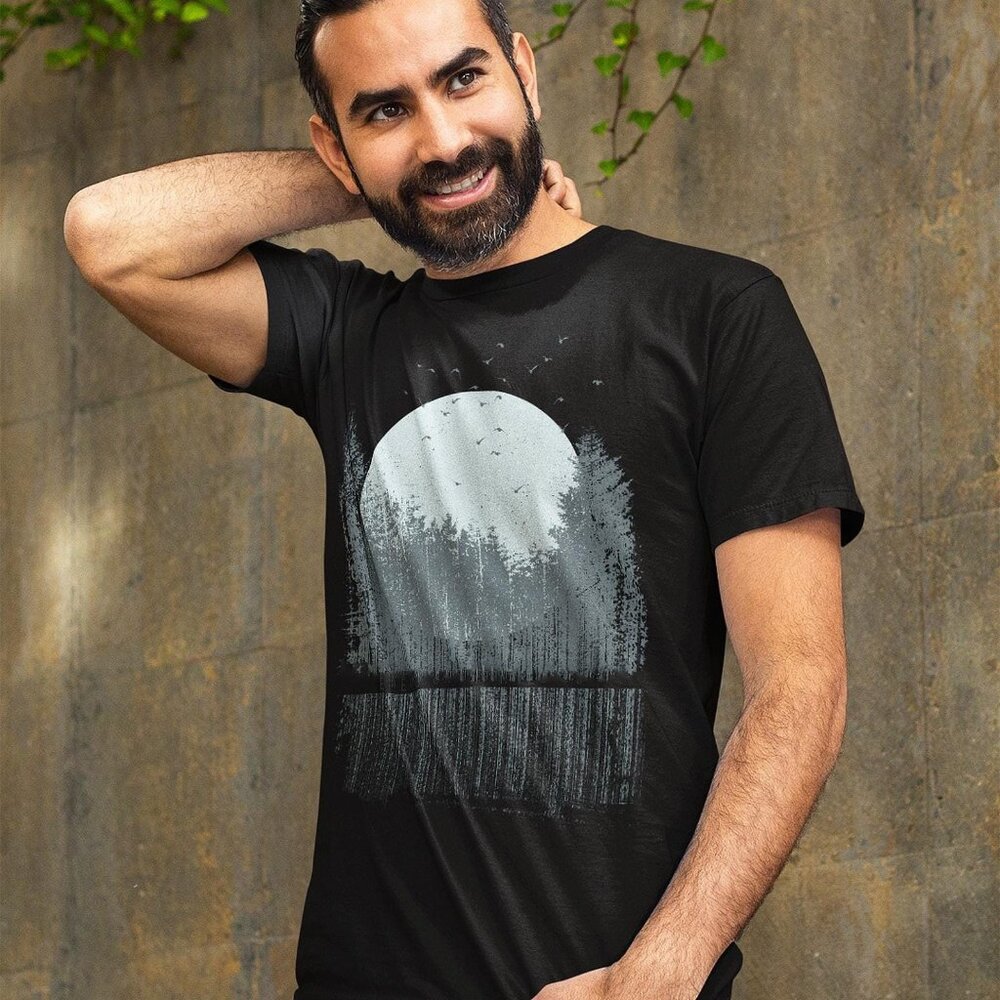 Nature T-Shirt | Outdoors Graphic Tee | Moon and Trees Shirt